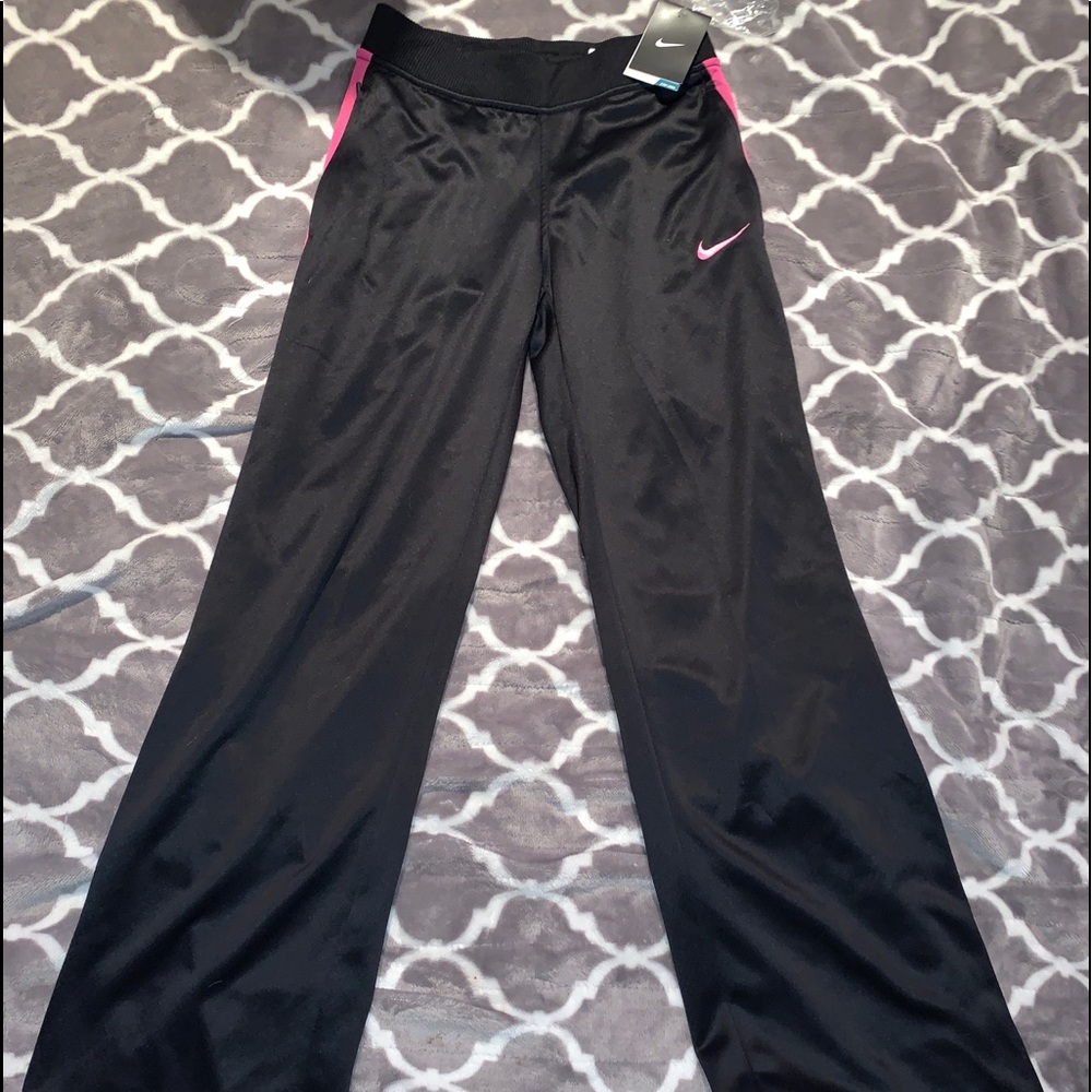 Black and pink boot cut Nike sweatpants size XS